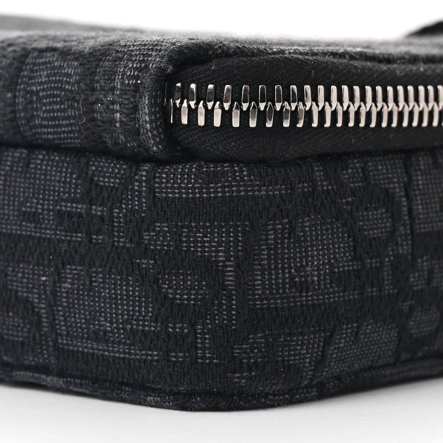 Oblique Zipped With Strap Pouch Blue Black