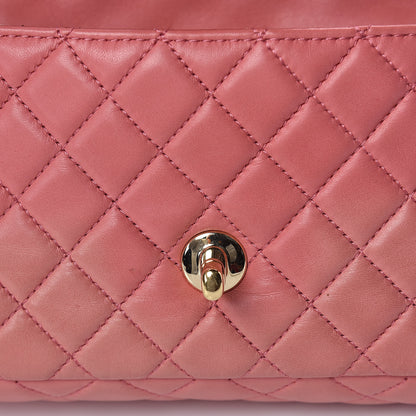 Chanel Lambskin East West Valentine Charms Flap Pink 17 of 25