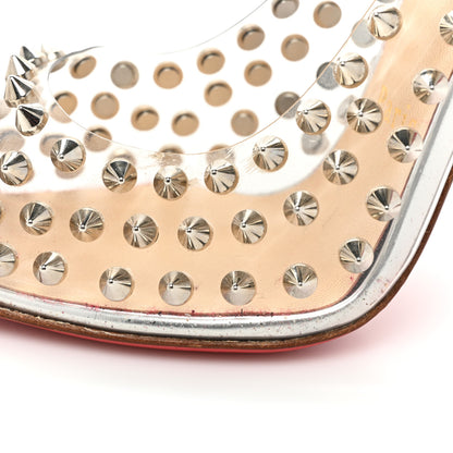 Christian Louboutin PVC Metallic Gloss Spike Me 100 Pumps 38 Silver 12 of 15