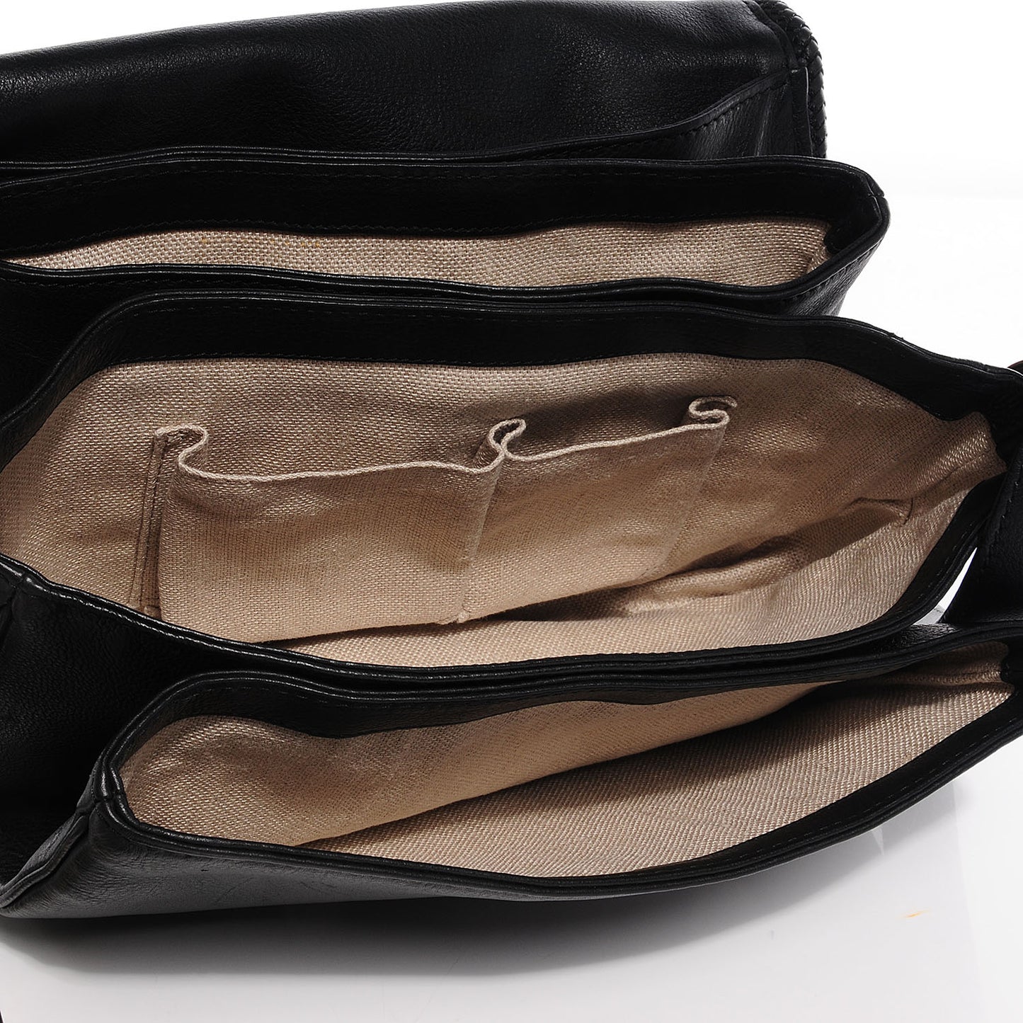 Grained Calfskin Medium Marrakech Flap Messenger Bag Black