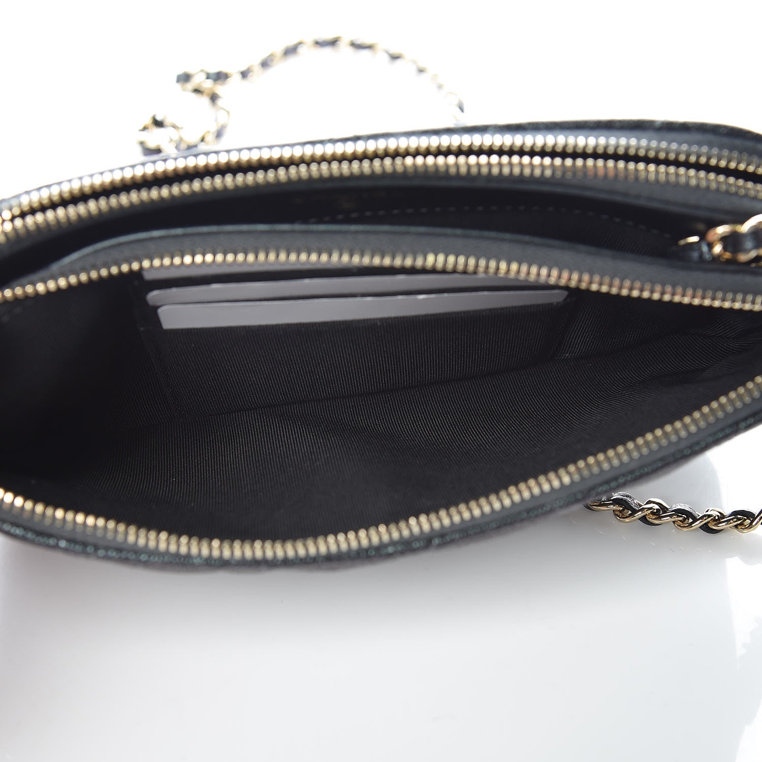 Chanel Iridescent Caviar Quilted Clutch With Chain Black 7 of 13