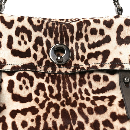 Saint Laurent Pony Hair Leopard Suede Calfskin Print Large Muse Two Brown 8 of 10