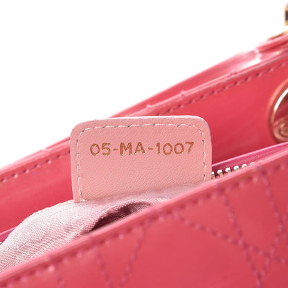 Christian Dior Patent Cannage Medium Lady Dior Pink 7 of 30