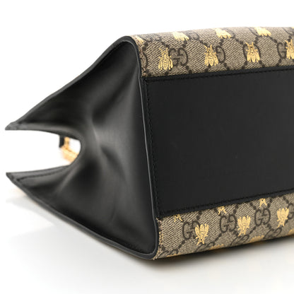 Gucci GG Supreme Monogram Bees Medium Padlock Tote Beige Oro Black 9 of 10