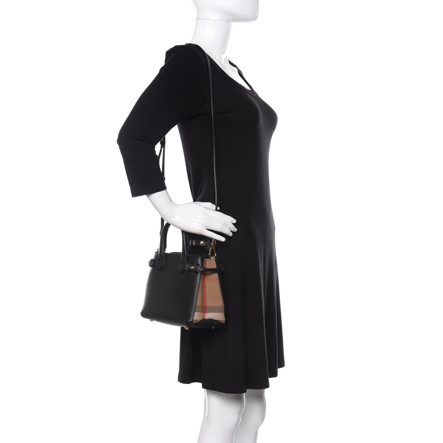 Derby Calfskin House Check Baby Banner Tote Black