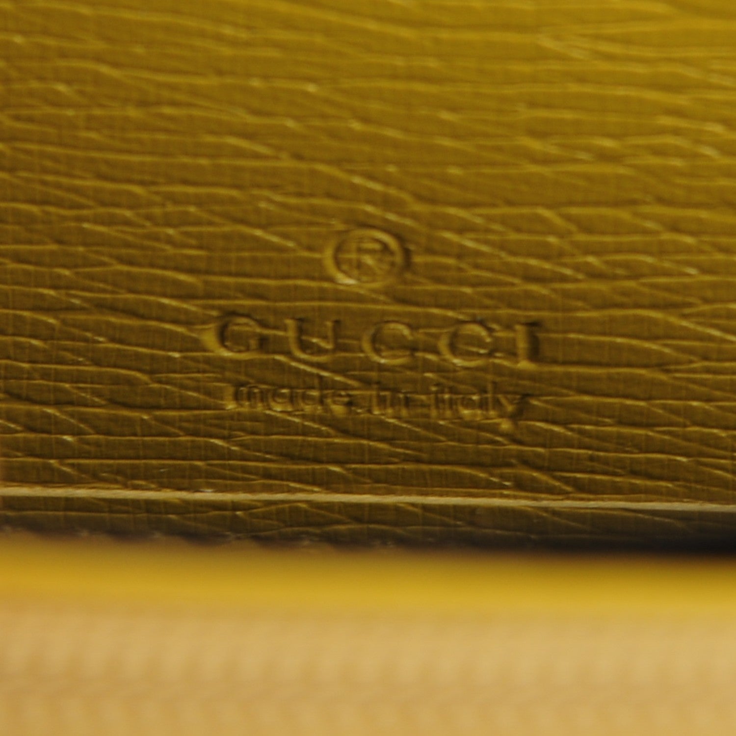 Gucci Calfskin Heartbeat Print Zip Around Wallet Yellow 6 of 7