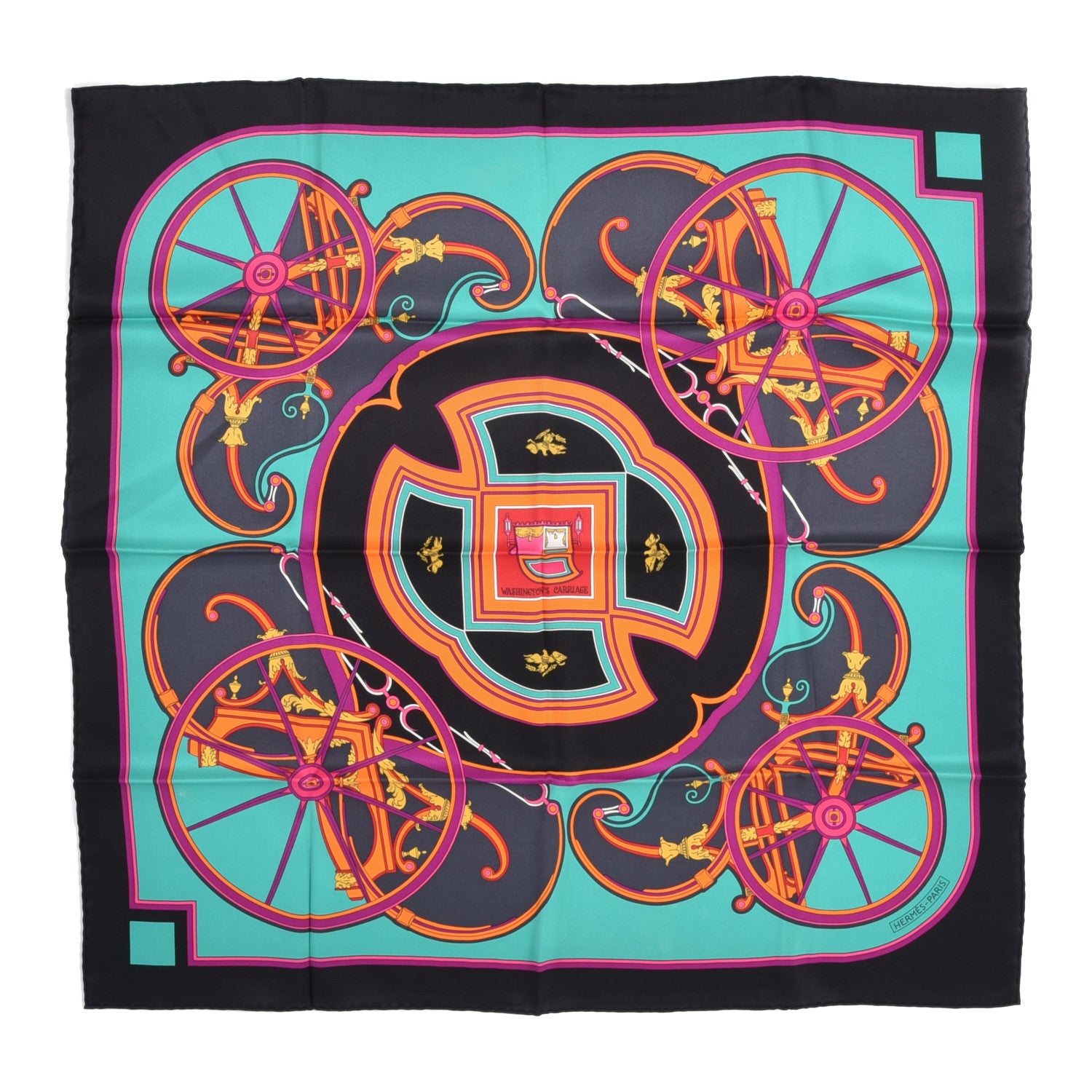 Hermes Silk Washington's Carriage Scarf 65 1 of 4