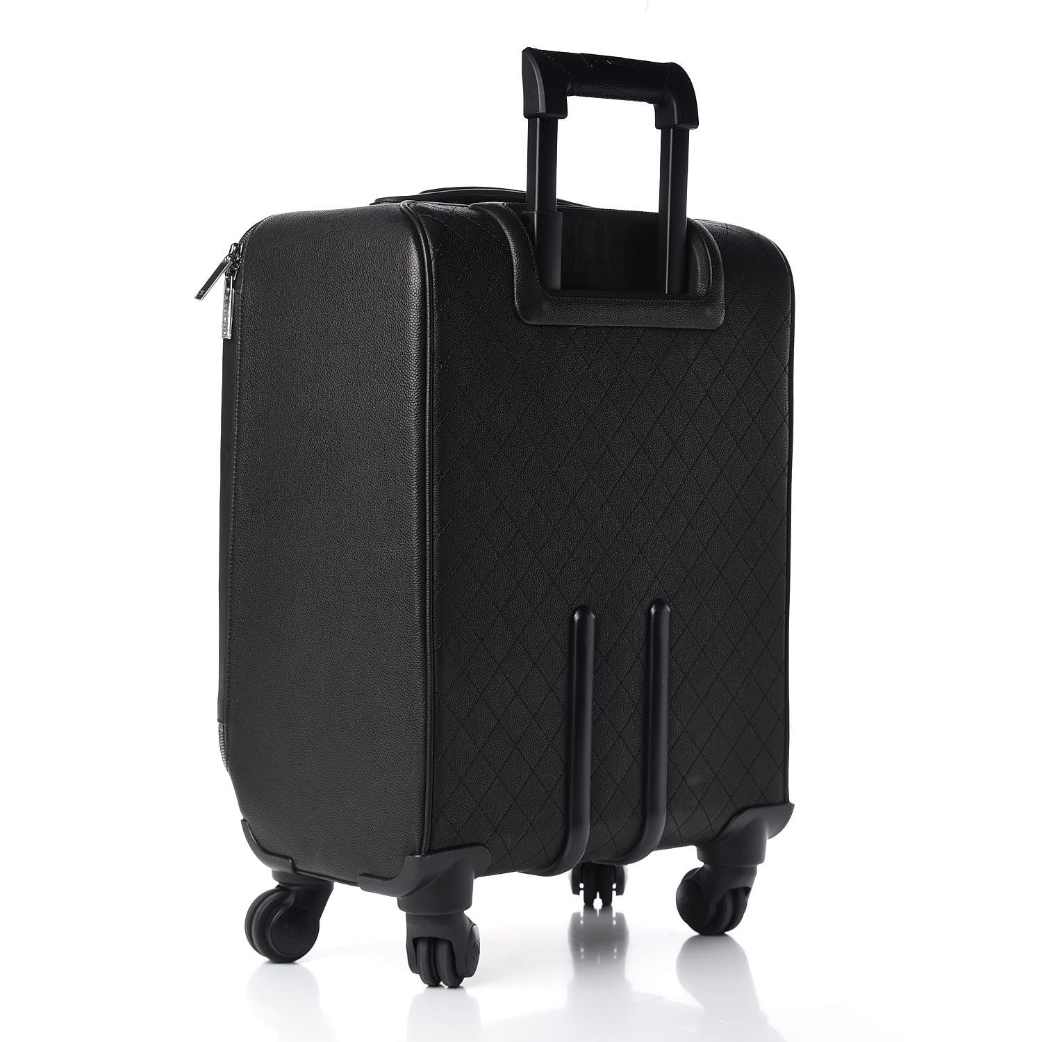 Chanel Caviar Stitched Trolley Rolling Luggage Black 3 of 15