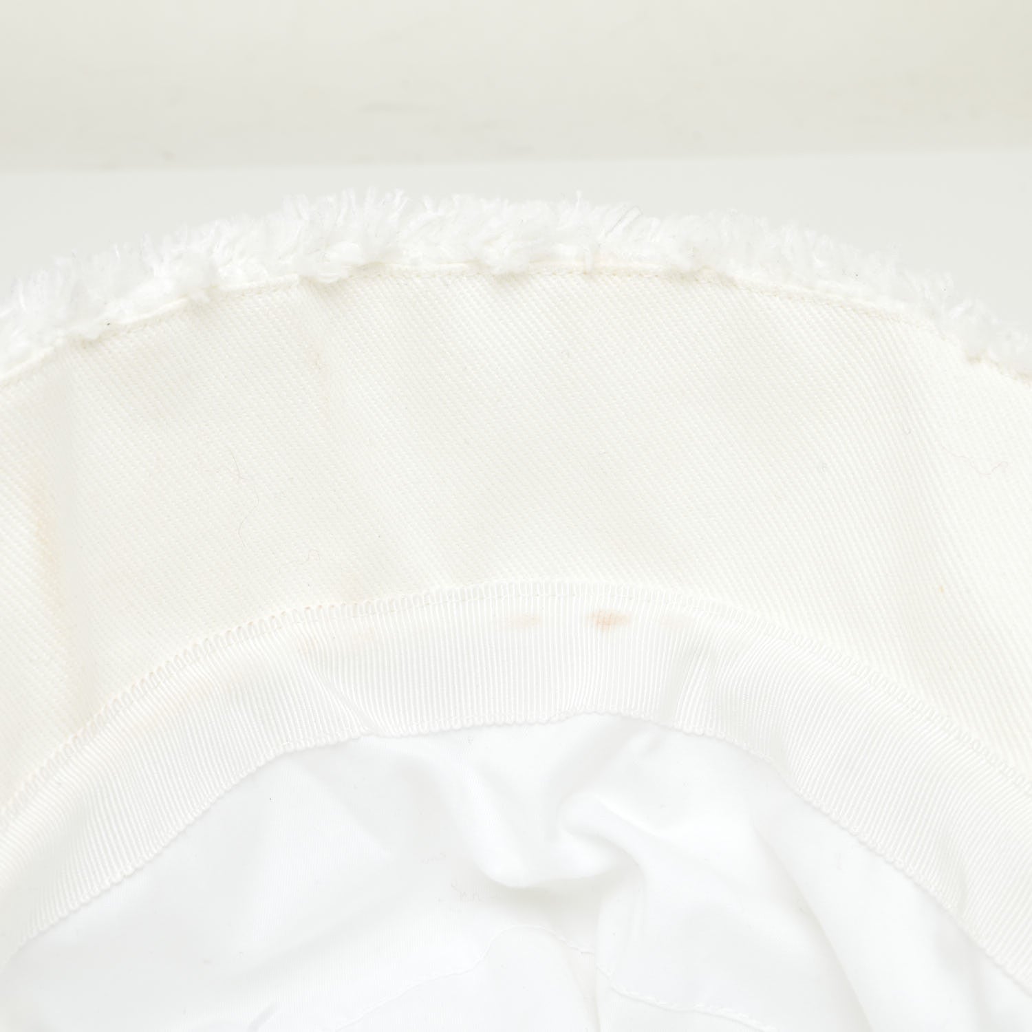 Prada Terry Cloth Logo Embroidered Womens Bucket Hat M White Black 5 of 5