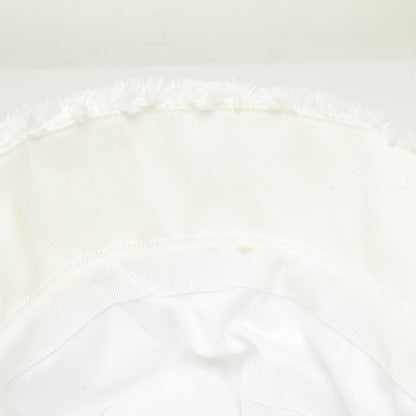 Prada Terry Cloth Logo Embroidered Womens Bucket Hat M White Black 5 of 5