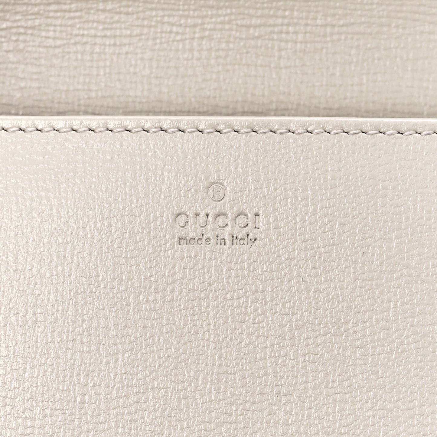 GG Supreme Monogram Azalea Calfskin Horsebit 1955 Wallet On Chain Beige Ebony Mystic White