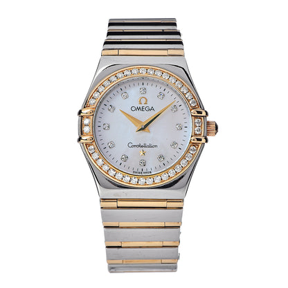 Omega Stainless Steel 18K Yellow Gold Diamond Bezel Mother of Pearl 25mm Constellation Quartz Watch 1277.75.00 1 of 6