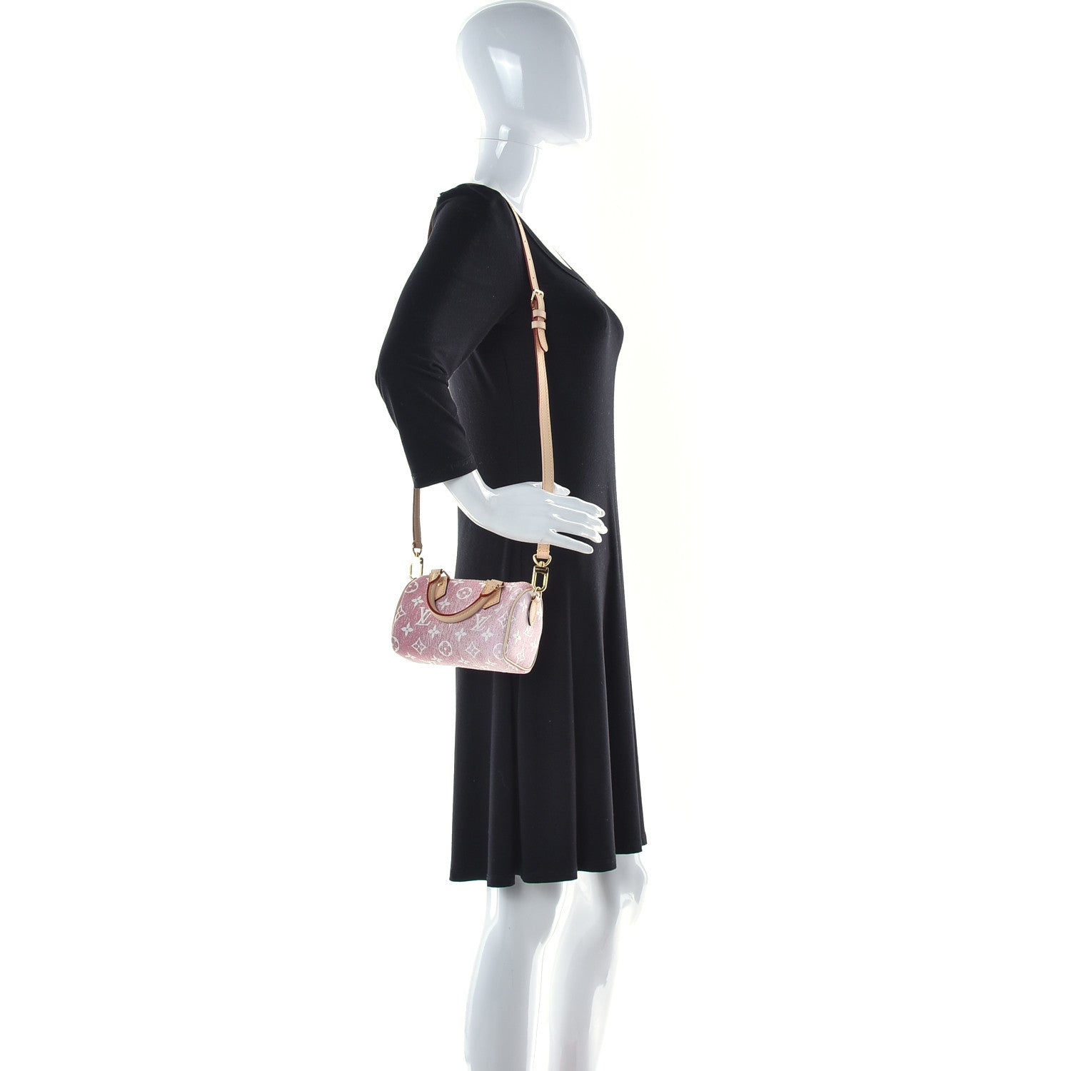 Louis Vuitton Monogram Jacquard Denim Nano Speedy Bandouliere Pink 2 of 9