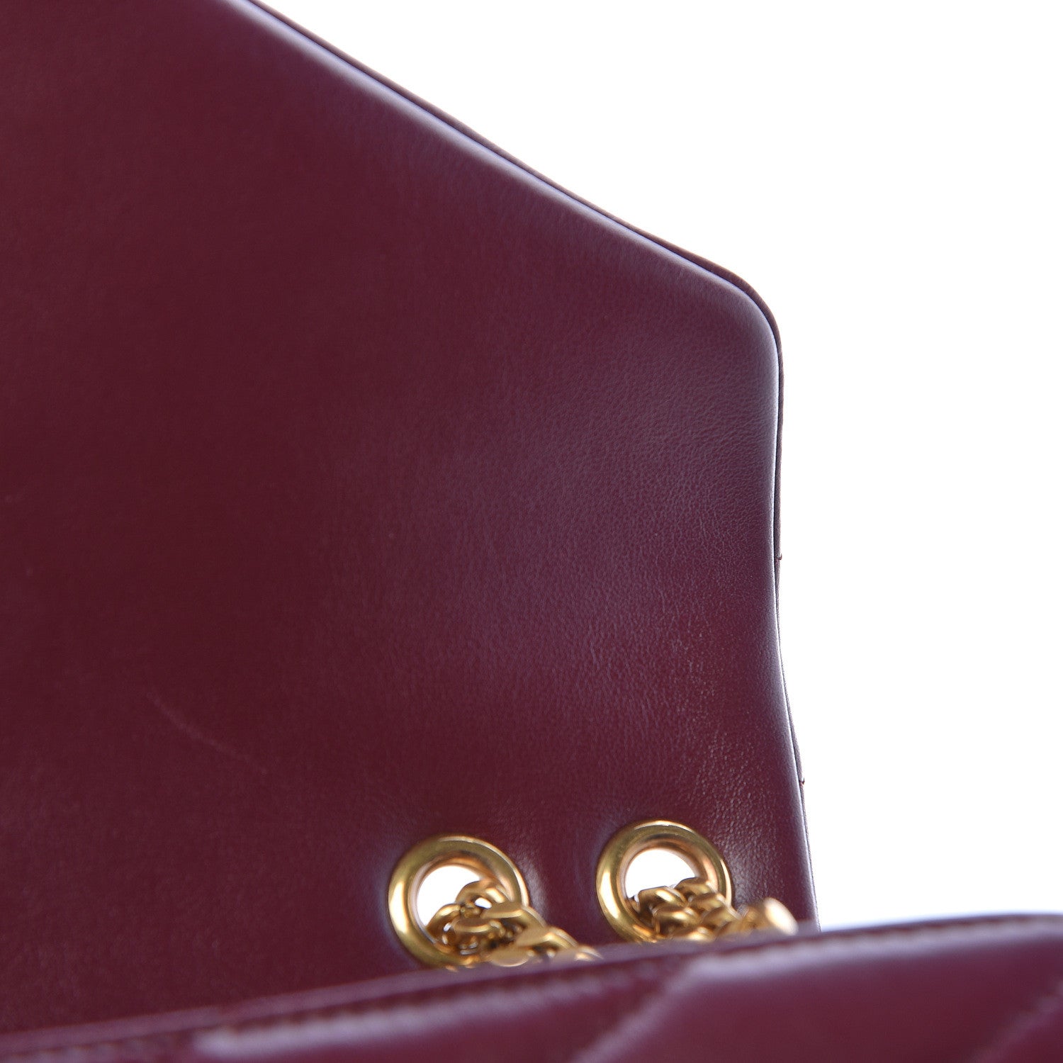Saint Laurent Calfskin Y Quilted Monogram Small Loulou Chain Satchel Dark Legion Red 11 of 16