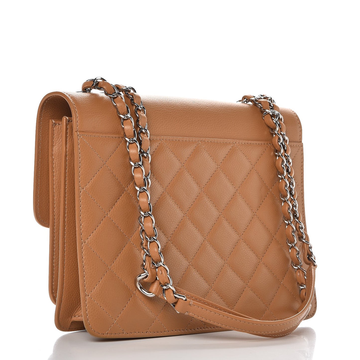 Caviar Quilted Small CC Box Flap Dark Beige