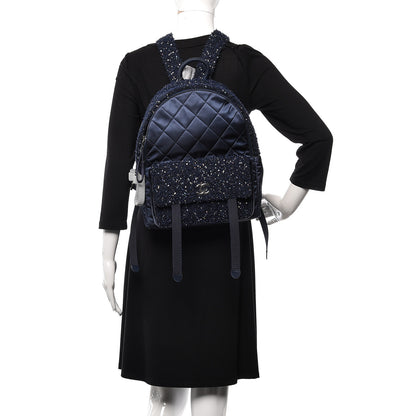 Chanel Tweed Nylon Quilted Astronaut Essentials Backpack Navy 2 of 10