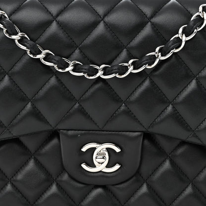 Chanel Lambskin Quilted Jumbo Double Flap Black 8 of 13