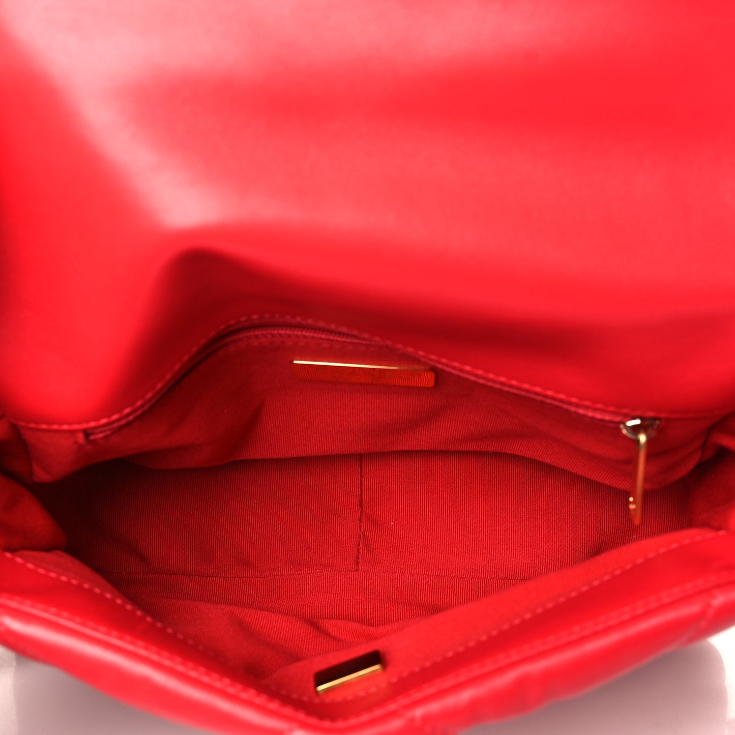 Lambskin Quilted Medium Chanel 19 Flap Red