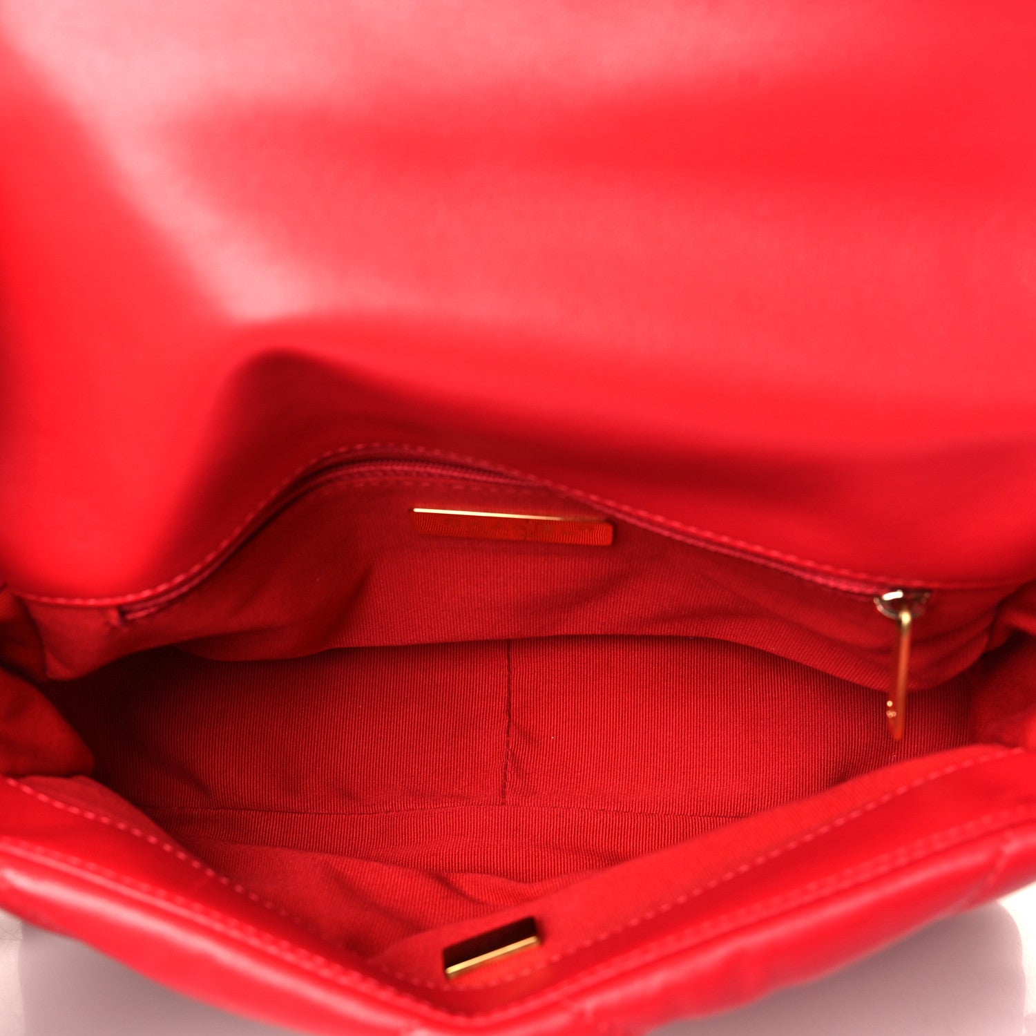 Chanel Lambskin Quilted Medium Chanel 19 Flap Red 5 of 10