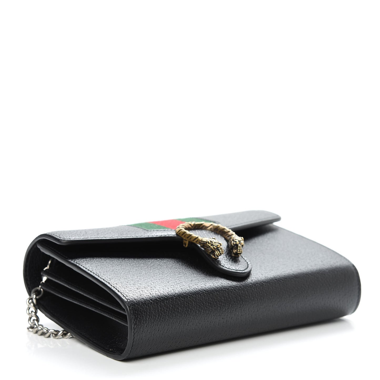 Calfskin Web Mini Dionysus Chain Wallet Black