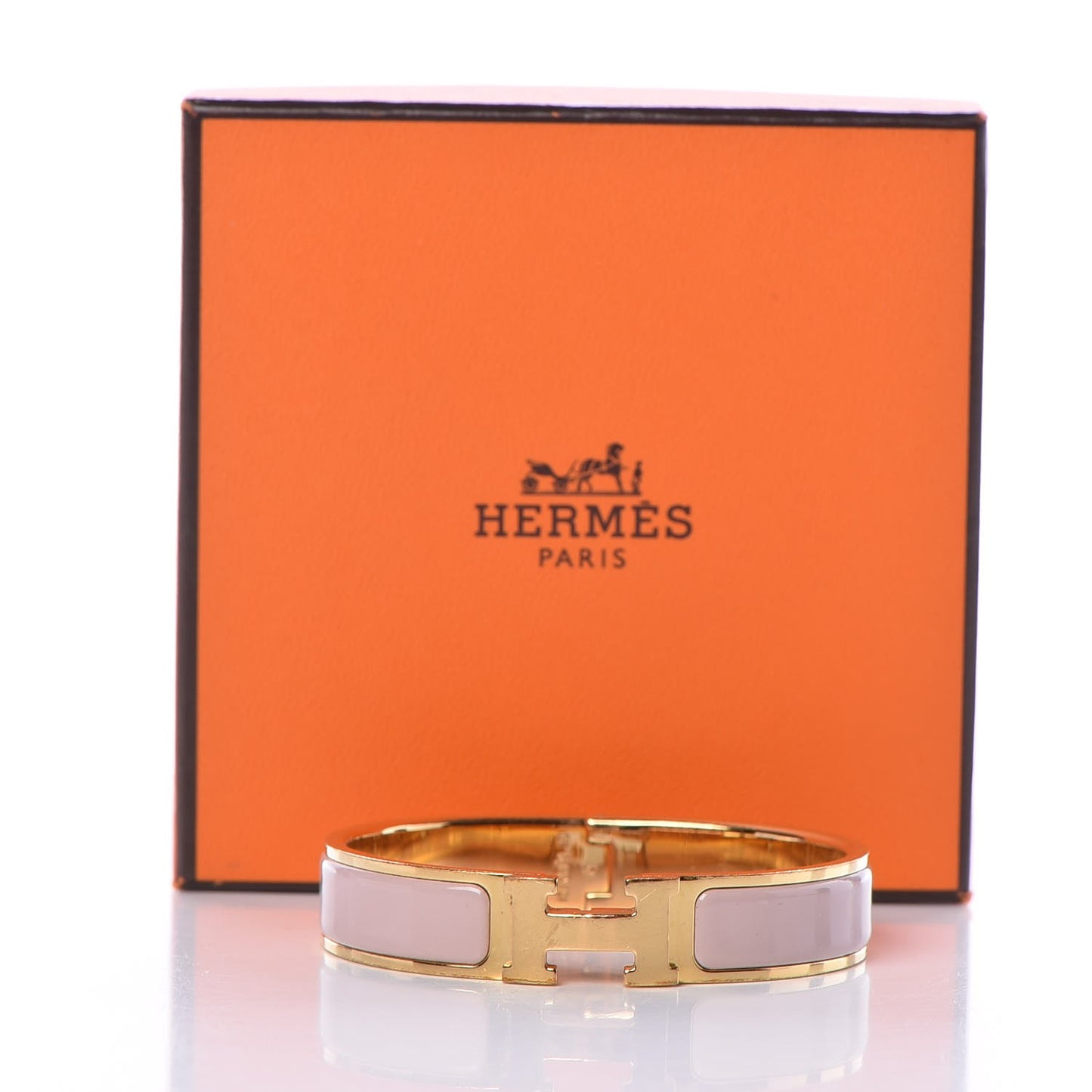 Enamel Narrow Clic Clac H Bracelet PM Rose Dragee