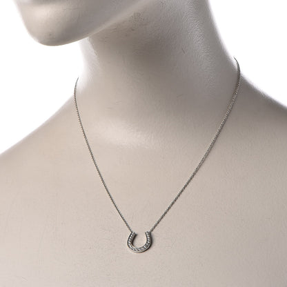 Tiffany Platinum Diamond Horseshoe Pendant Necklace 2 of 8