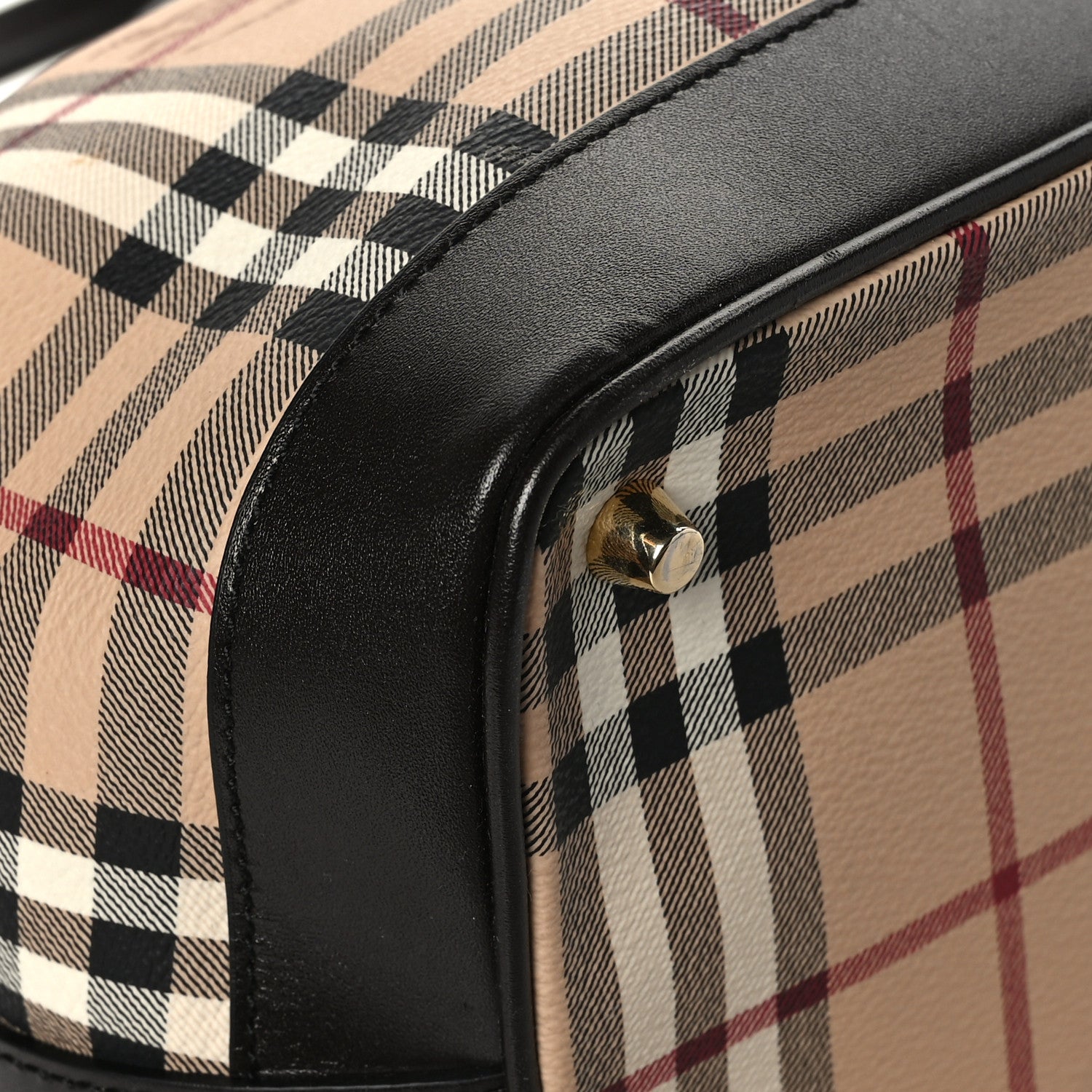 Burberry Haymarket Check Medium Golderton Tote Chocolate 10 of 11