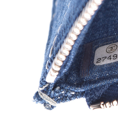 Chanel Denim Quilted Classic Zip Pouch Blue 7 of 8