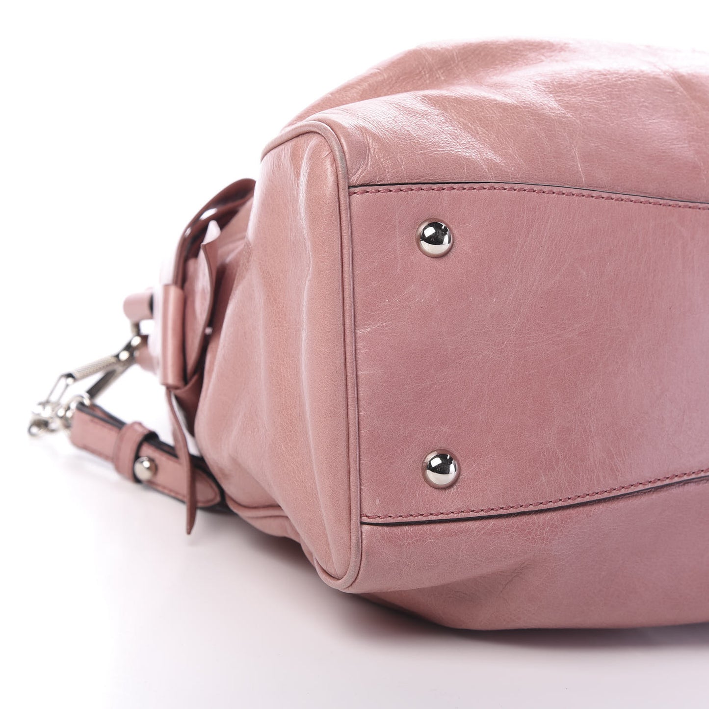 Vitello Lux Bow Tote Mughetto