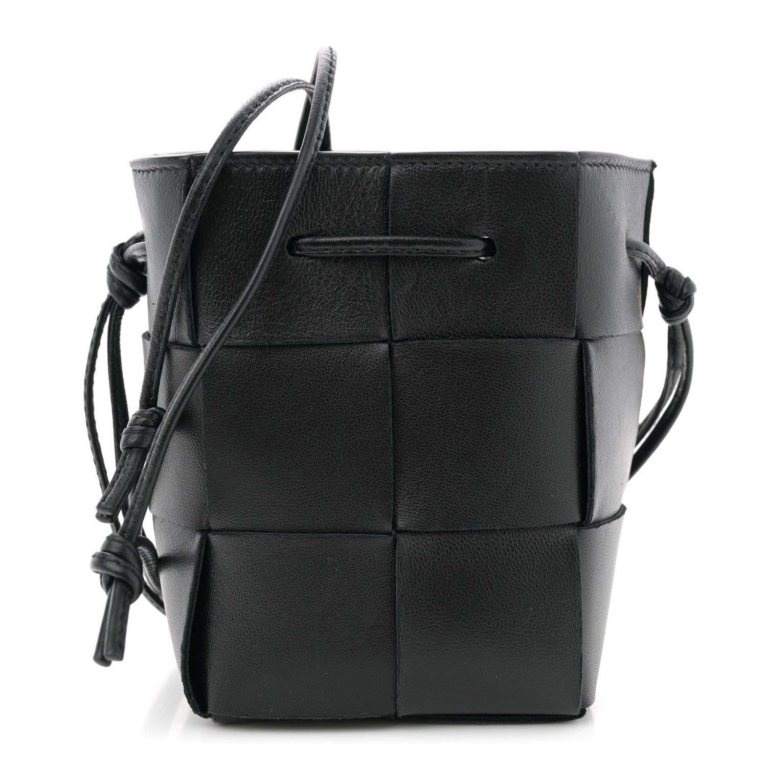 Bottega Veneta Nappa Maxi Intrecciato Mini Cassette Bucket Bag Black 1 of 9