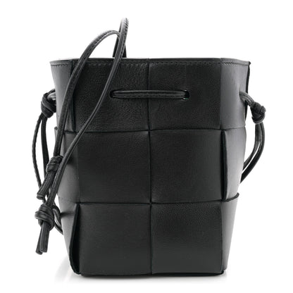 Bottega Veneta Nappa Maxi Intrecciato Mini Cassette Bucket Bag Black 1 of 9