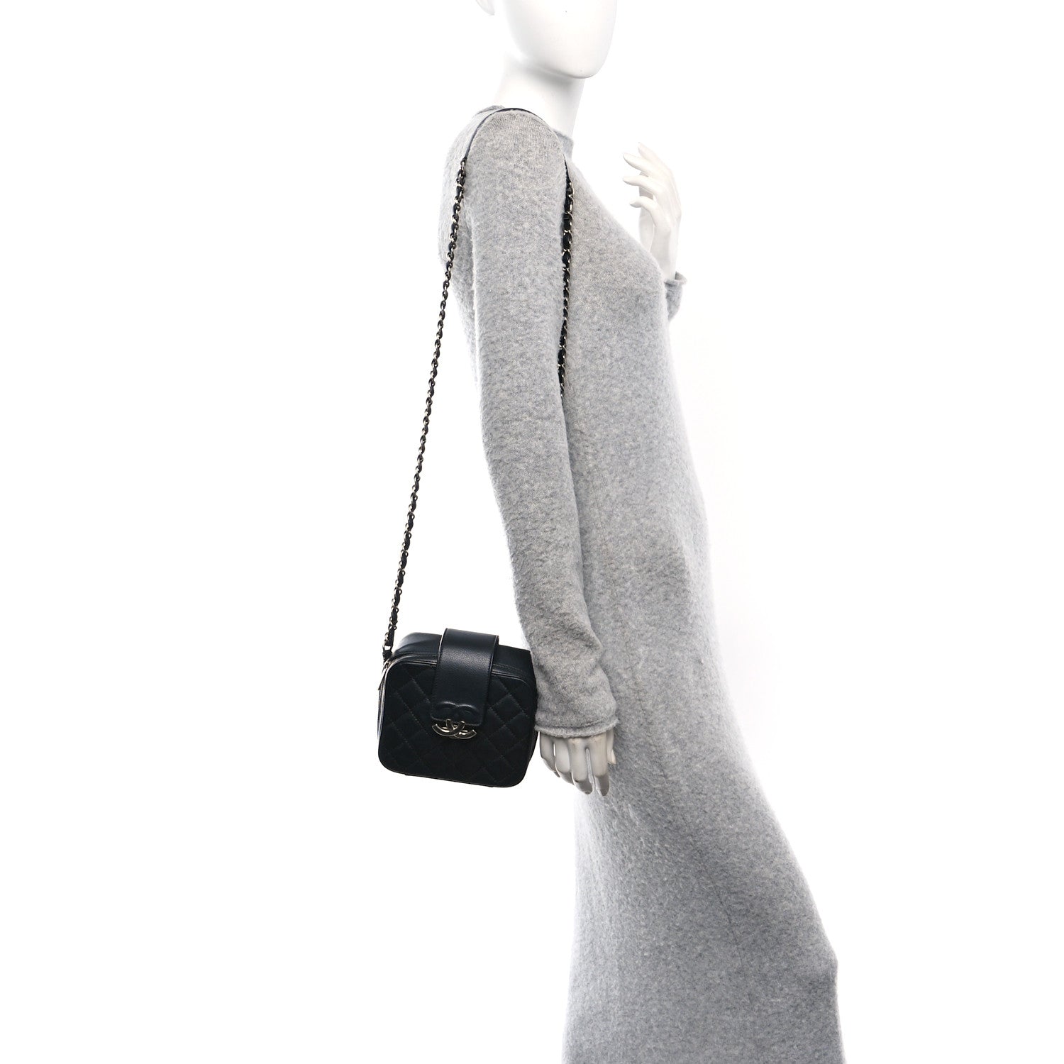Chanel Lambskin Quilted Mini CC Box Camera Bag Black 2 of 11