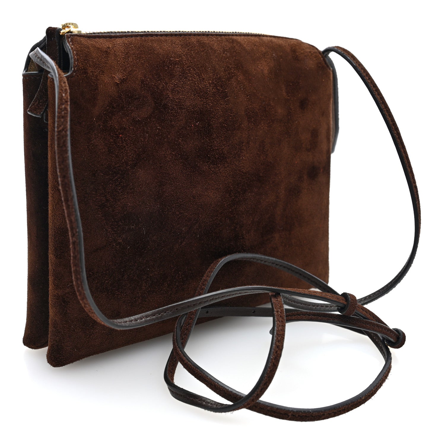 The Row Suede Calfskin Mini Nu Twin Bag Mocha 3 of 9