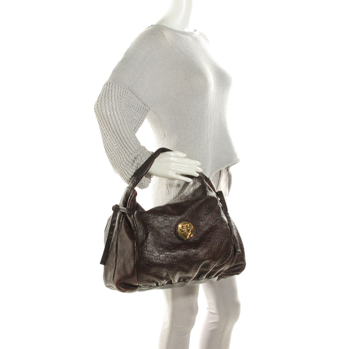 Guccissima Medium Hysteria Tote Chocolate