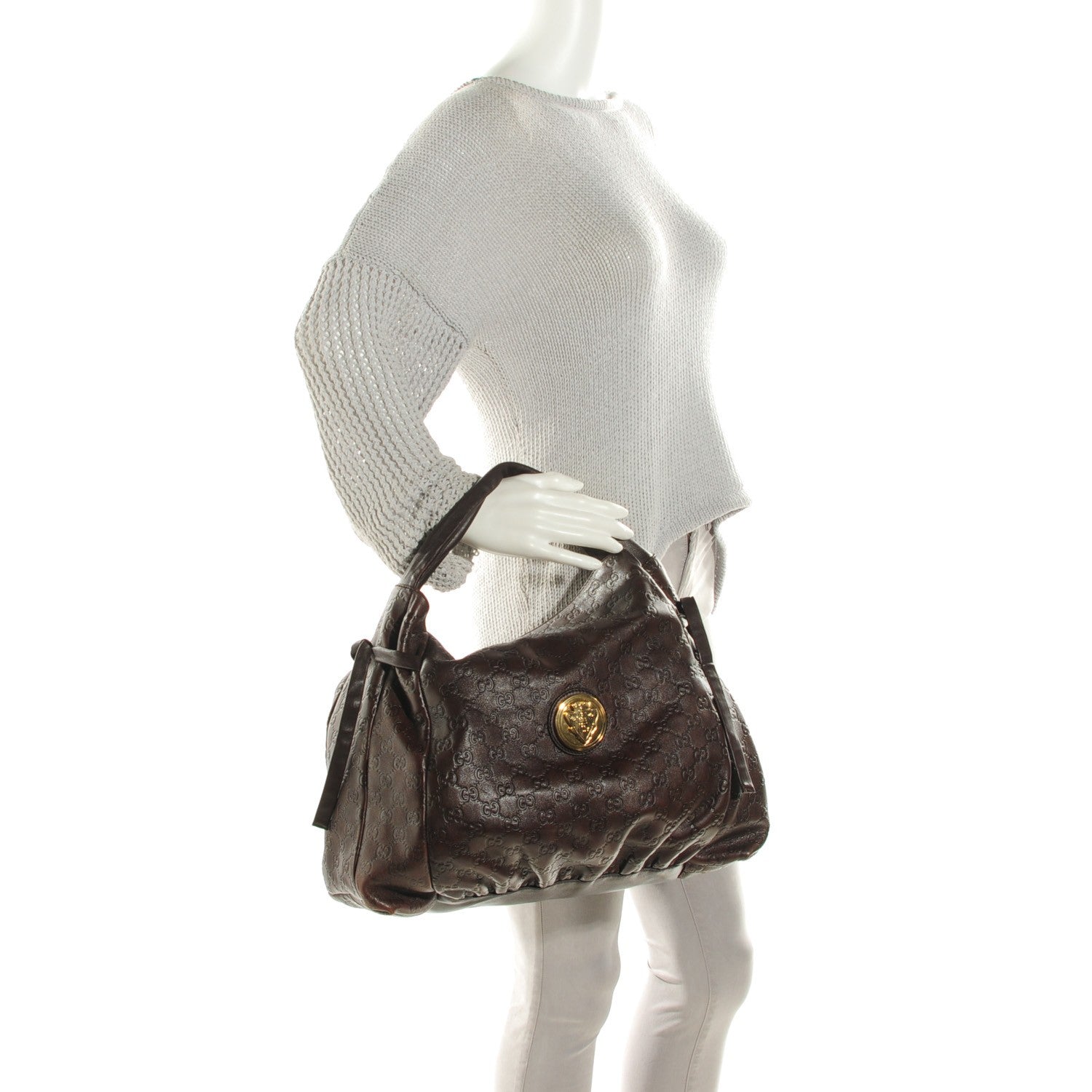 Gucci Guccissima Medium Hysteria Tote Chocolate 2 of 7