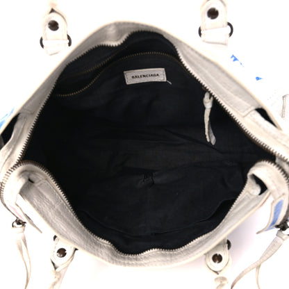 Balenciaga Agneau Graffiti All Over Classic Hardware S City White Bleu Rouge 6 of 18