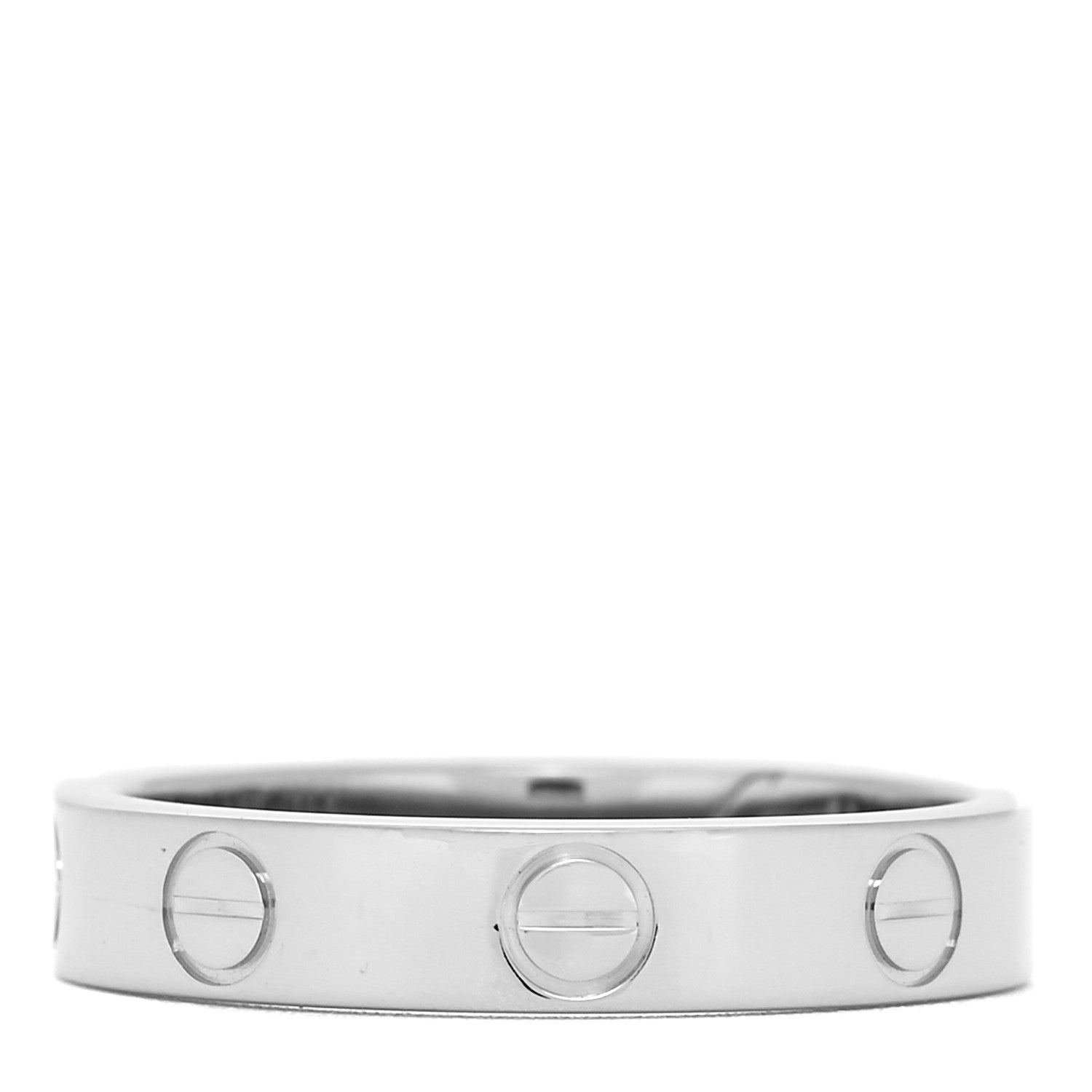 Cartier 18K White Gold 3.5mm LOVE Wedding Band Ring 51 5.75 1 of 4
