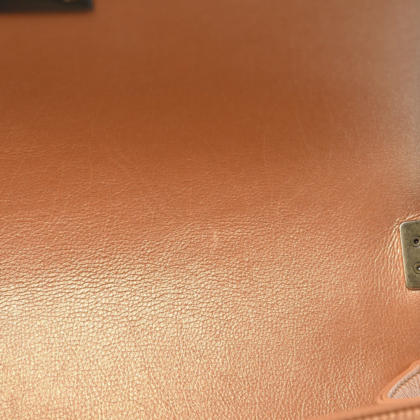 Metallic Calfskin Quilted Medium Boy Flap Gold