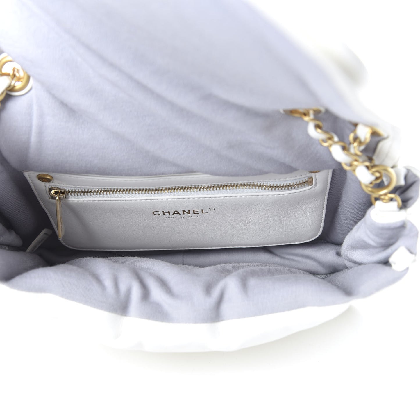 Lambskin Medium Simply Flap White