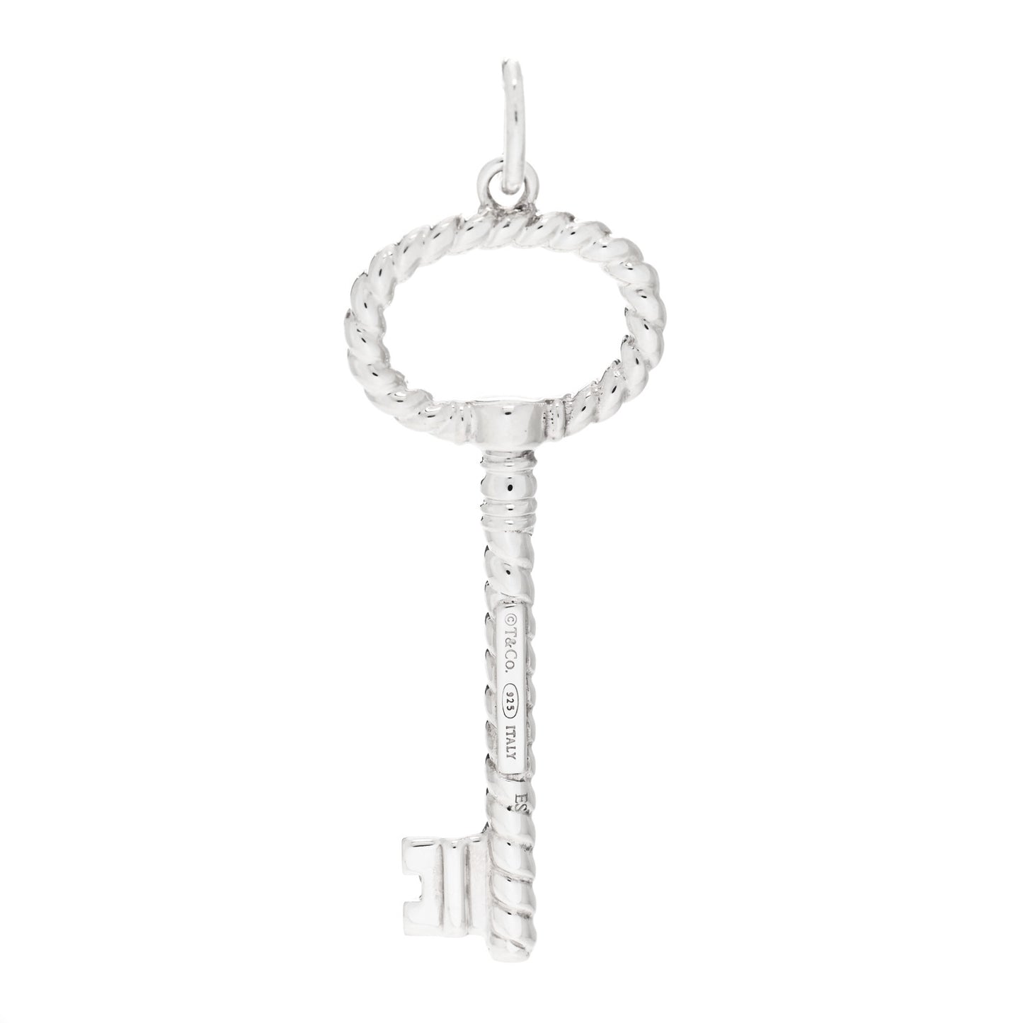 Sterling Silver Twist Oval Key Pendant