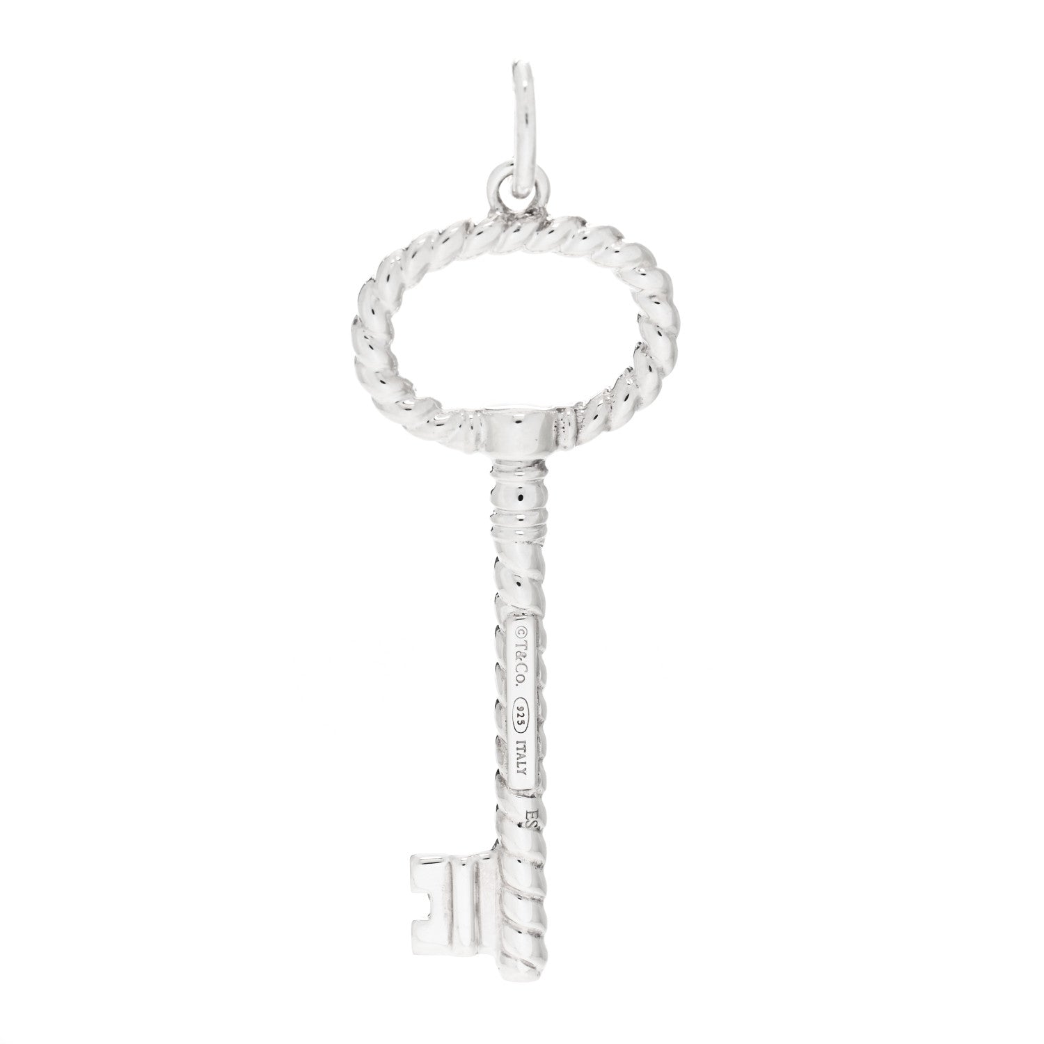 Tiffany Sterling Silver Twist Oval Key Pendant 3 of 4