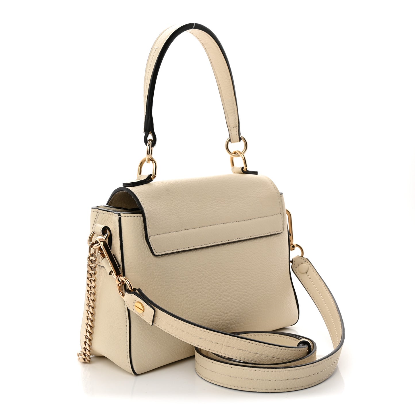 Calfskin Mini Faye Day Shoulder Bag Off White