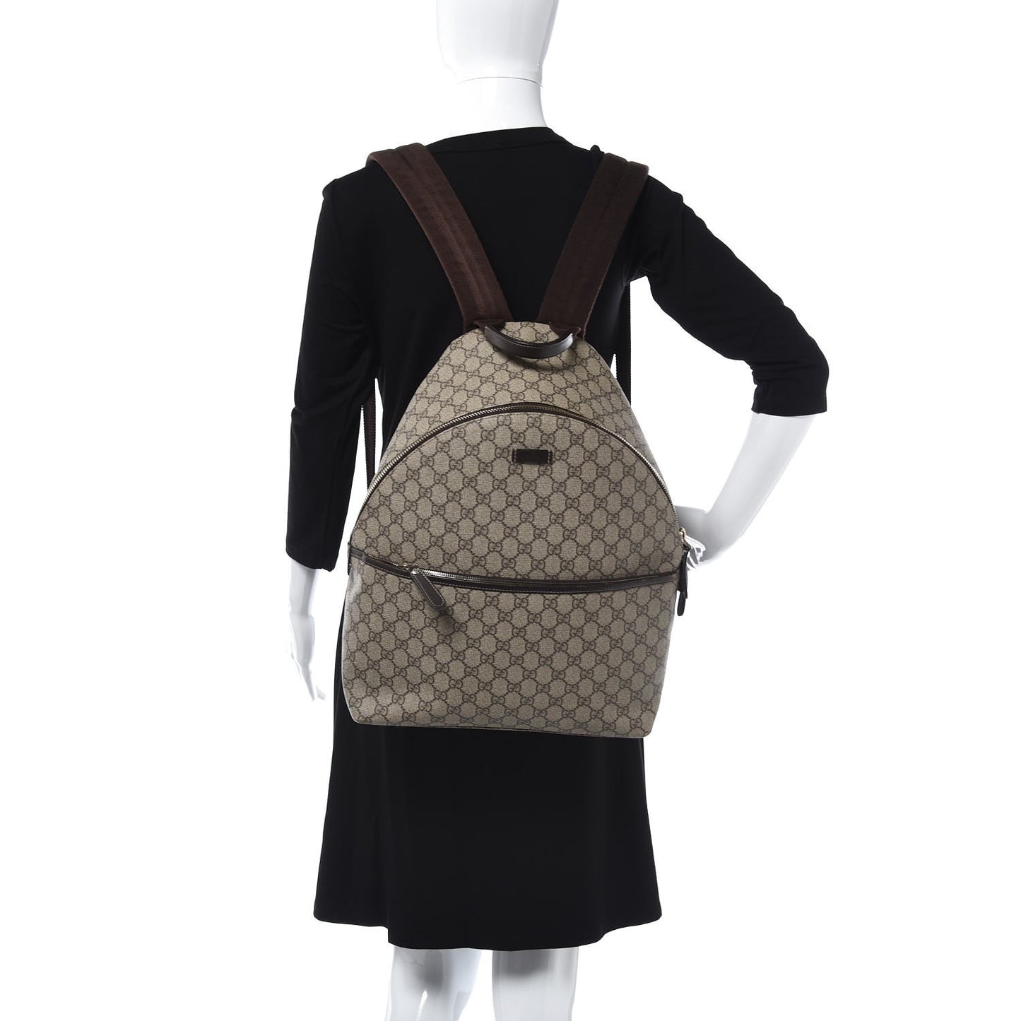 GG Supreme Monogram Medium Backpack Black