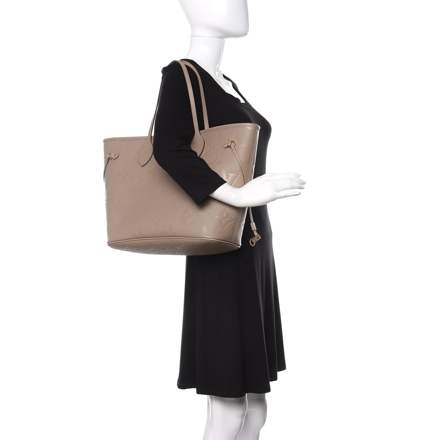 Louis Vuitton Empreinte Monogram Giant Neverfull MM Tourterelle 2 of 9