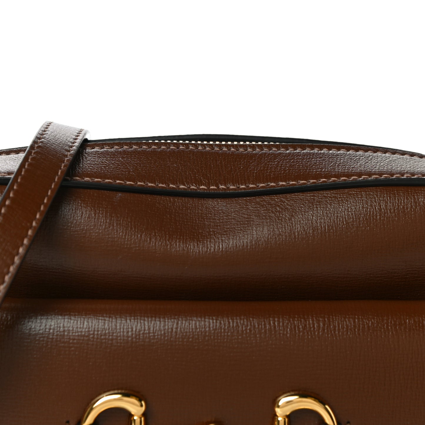Azalea Calfskin Small Horsebit 1955 Shoulder Bag Brown Sugar