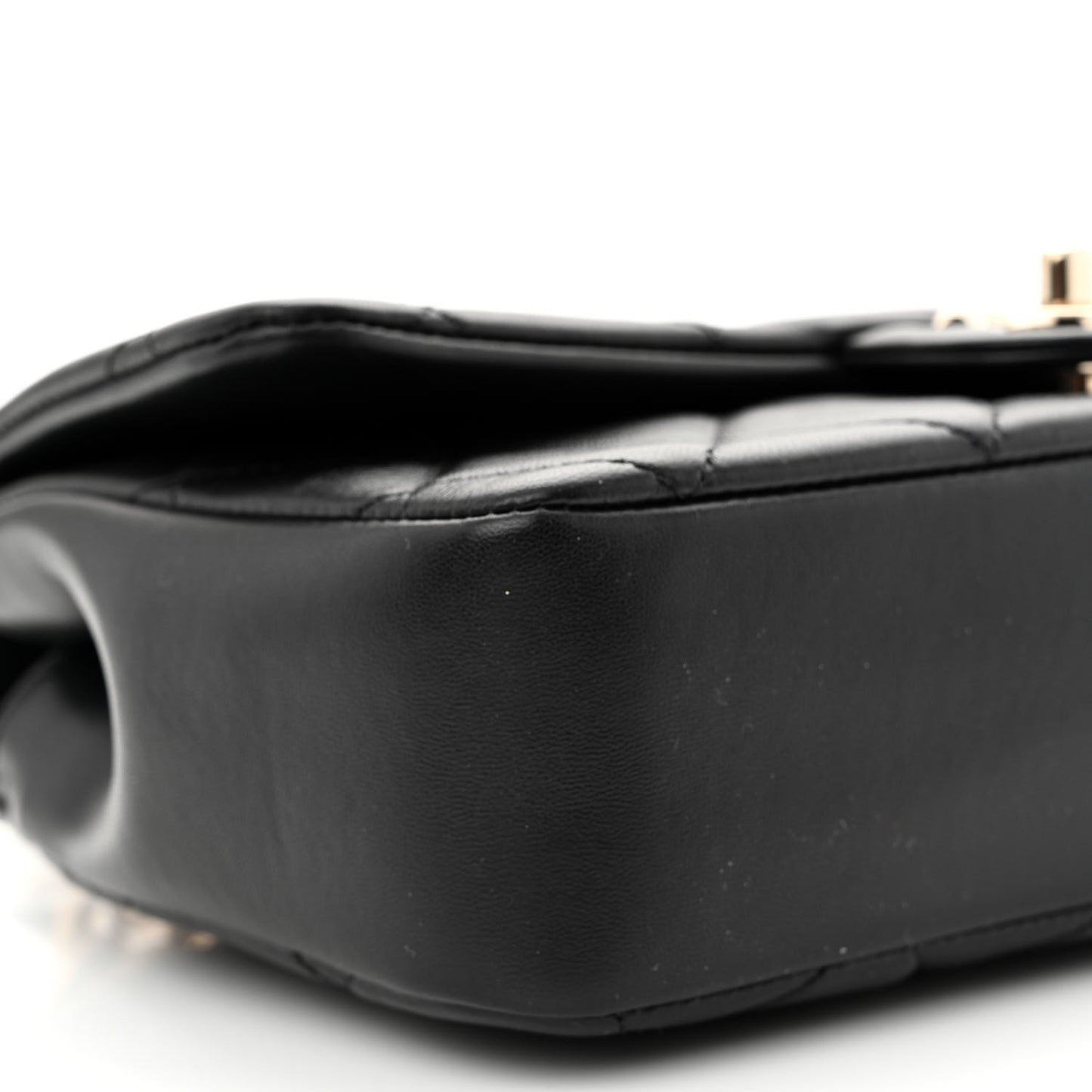 Lambskin Quilted Resin Bi-Color Chain Flap Bag Black