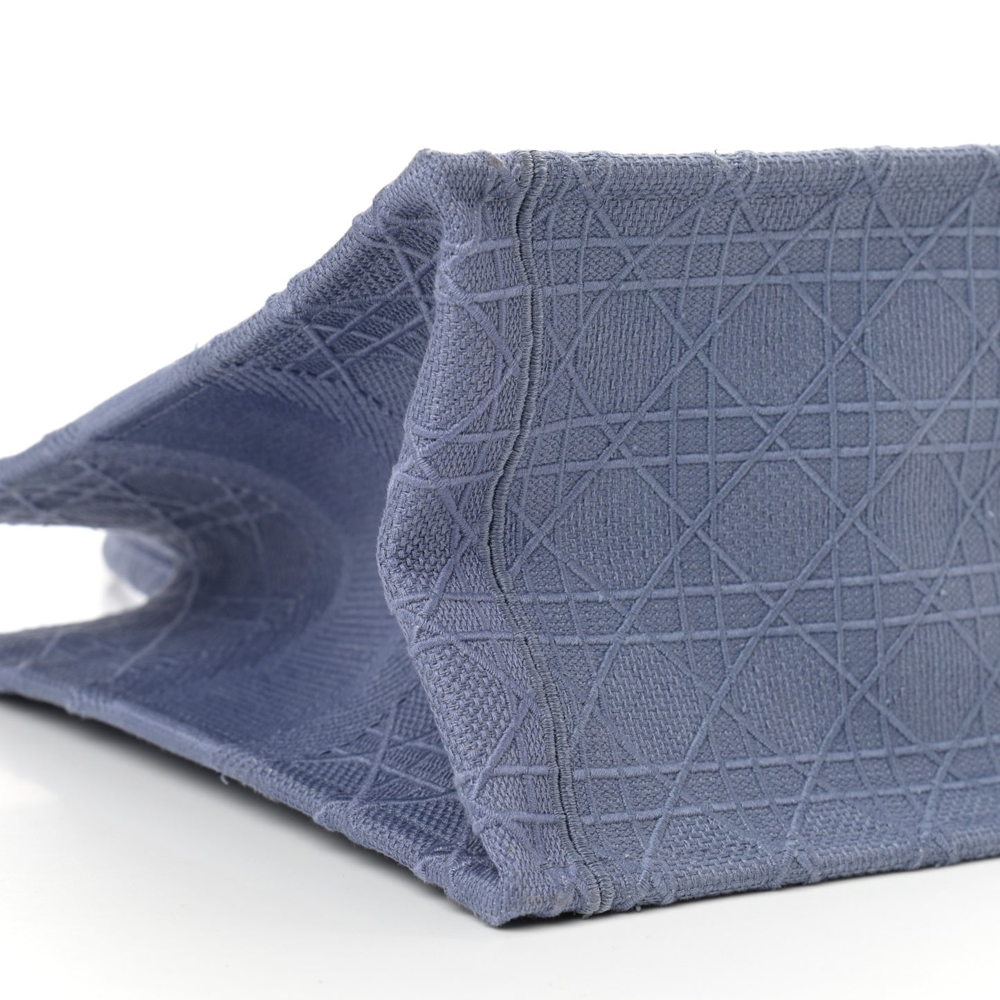 Embroidered Cannage Medium Book Tote Denim Blue