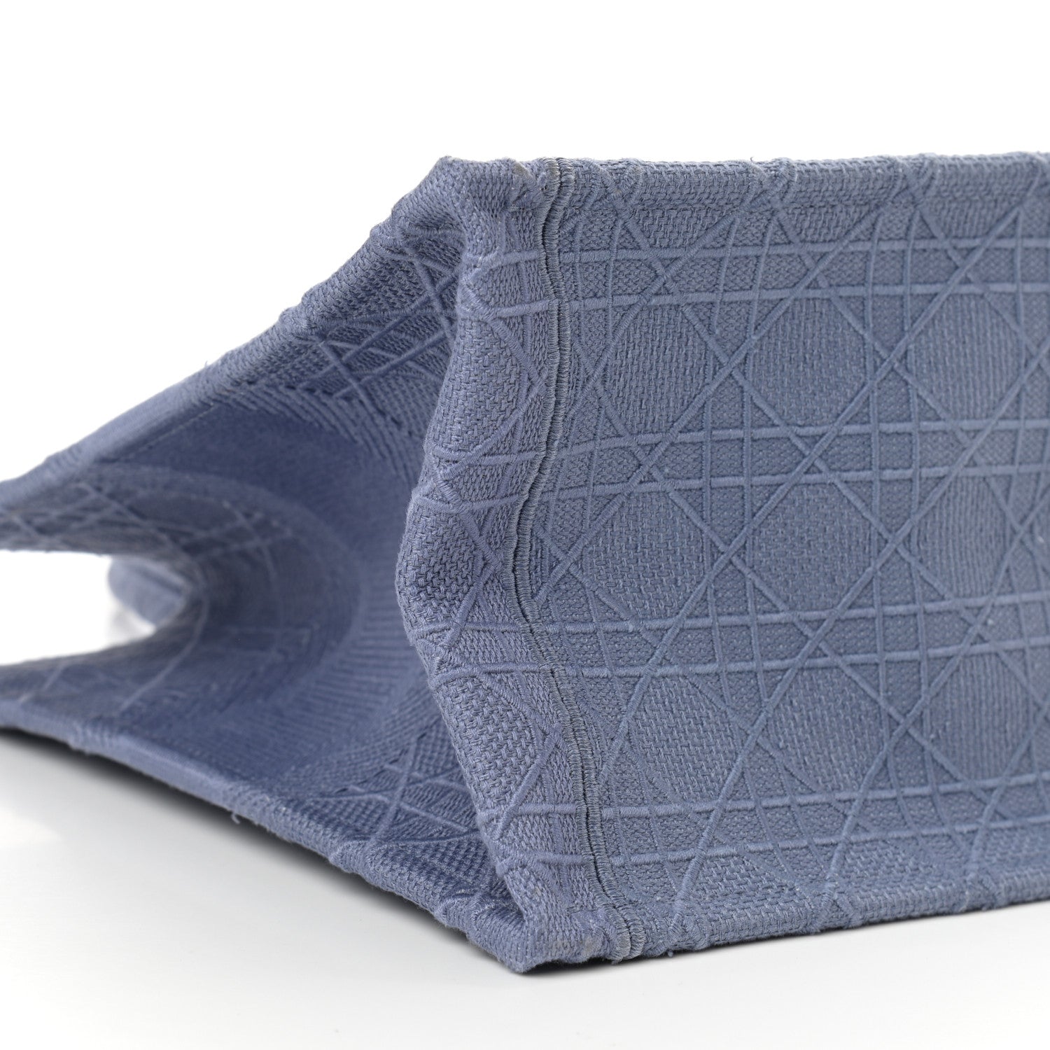 Christian Dior Embroidered Cannage Medium Book Tote Denim Blue 9 of 10
