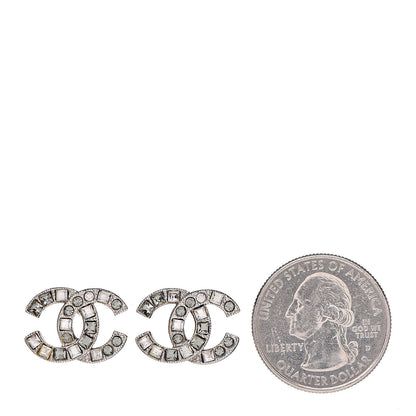 Chanel Baguette Crystal CC Earrings Silver 2 of 4