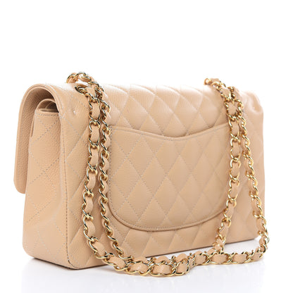 Chanel Caviar Quilted Medium Double Flap Light Beige 3 of 11